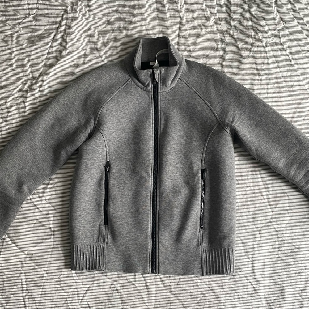 Lululemon Athletica Gray Bomber Jacket with Stand-Up Collar